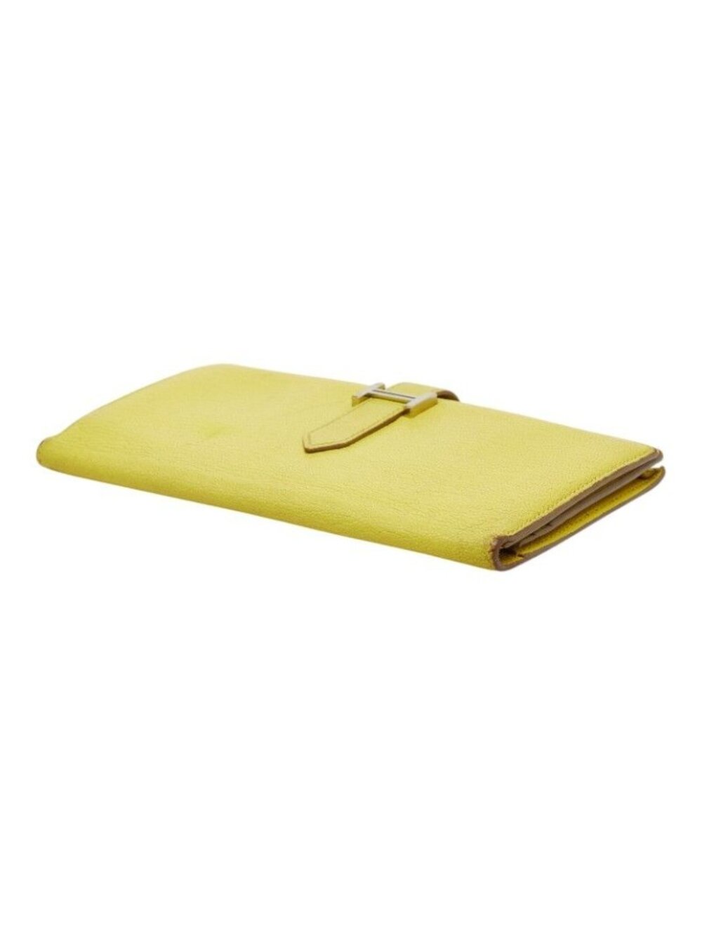 Hermes Bearn Souffle Bifold Wallet Lime Yellow Chevre - Picture 5 of 9